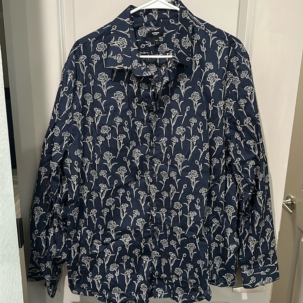 XL Express Floral Dress Shirt